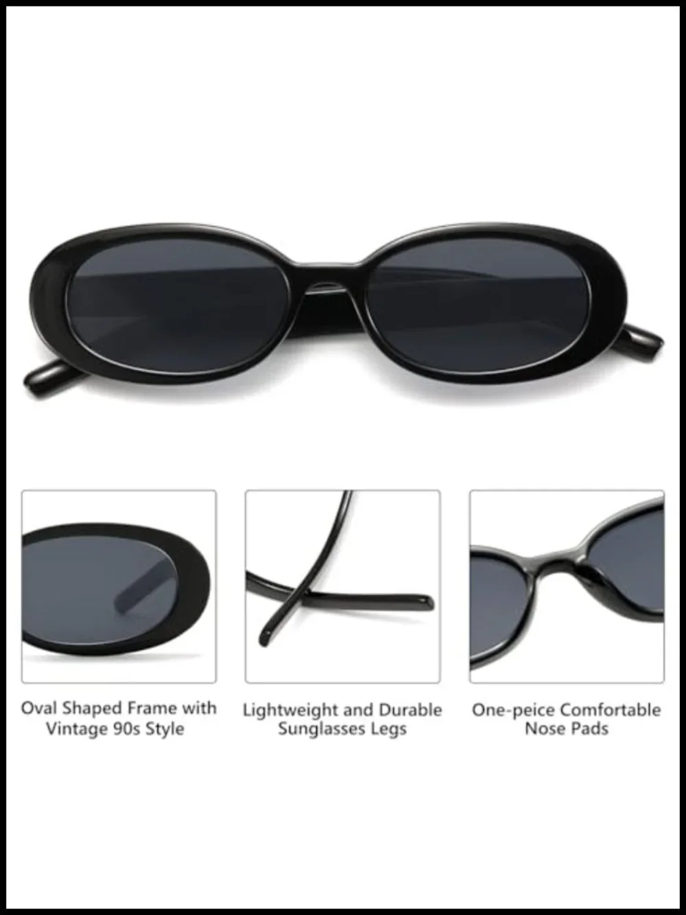 Vintage Retro Oval Small Sunglasses Non-Polarized UV Protection